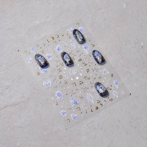 gold constellation symbol and celestial nail sticker