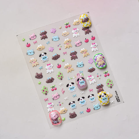 cute nail design with cute nail stickers