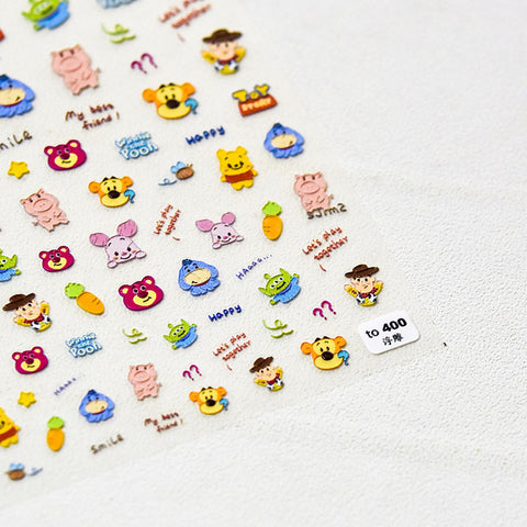 Cartoon Nail Sticker, Disney Nail Stickers, Disney Cartoon Nail Decals, Embossed Nail art Stickers