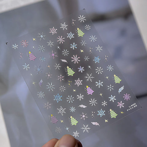 Christmas Tree And Snowflake Nail Stickers, Winter Nail Art Stickers, Winter Nail Decals, Christmas Manicure, DIY Nails, Snowflake Nails
