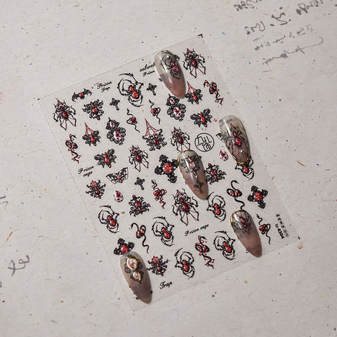 Spider Nail Stickers, Halloween Nail Stickers, Spider And Cross Nail Stickers, Scary Halloween Nail Decals, Spider Nail Decals, DIY Nails