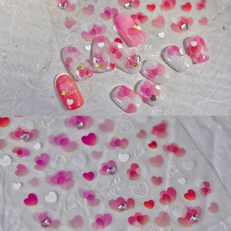 3d heart nail decal sticker