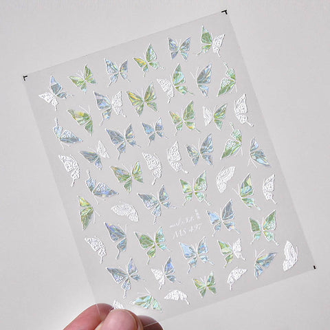 aesthetic green butterfly nail sticker decal