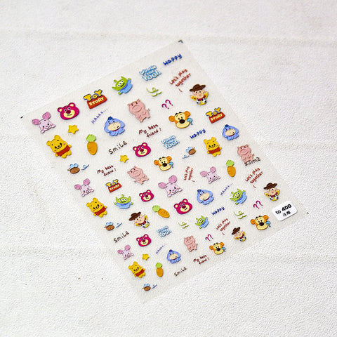 Cartoon Nail Sticker, Disney Nail Stickers, Disney Cartoon Nail Decals, Embossed Nail art Stickers