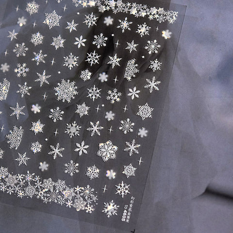 Winter Snowflake Nail Stickers, Winter Nail Decals, Winter Nail Art, Snowflake Stickers, Nail Design, 3D Snow Nail Stickers, DIY Nails