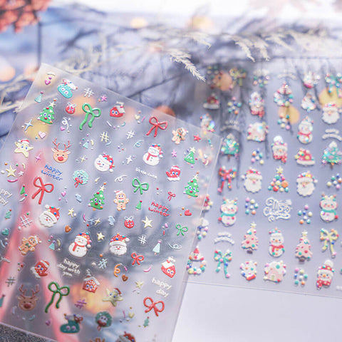 Christmas Nail Stickers, Santa Nail Stickers, Christmas Nail Decals, Christmas Manicure, Christmas Tree Nails, Christmas Art, DIY Nails
