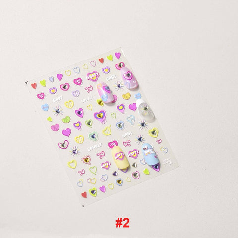 Kawaii Heart design nail sticker