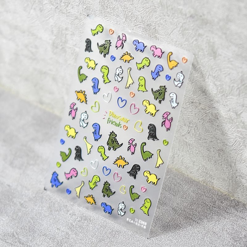 cartoon dinosaur nail sticker
