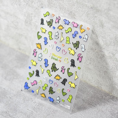 cartoon dinosaur nail sticker
