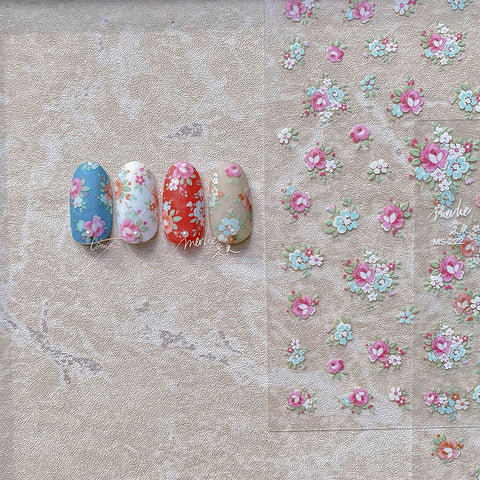 3d dainty flower nail decal