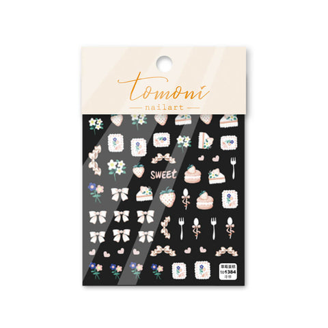 Cake And Strawberry Nail Stickers, Pink Nail Decals, Kawaii Nail Stickers, Cute Nail Designer Art, DIY Nails