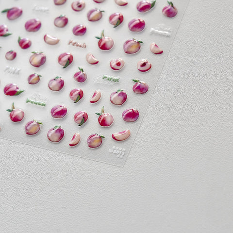 jelly style peach nail stickers