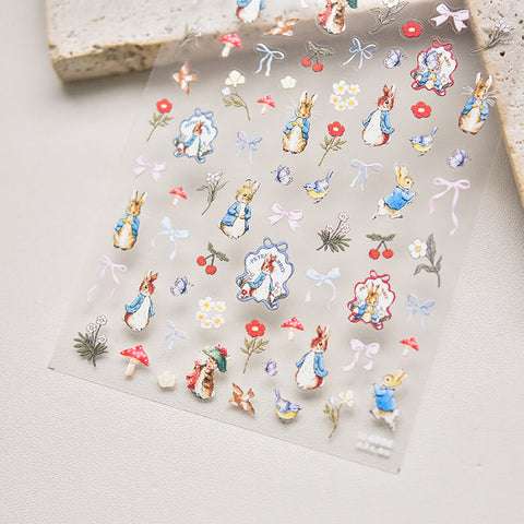 Cute Bunny And Mushroom Nail Stickers-to4065-to4066