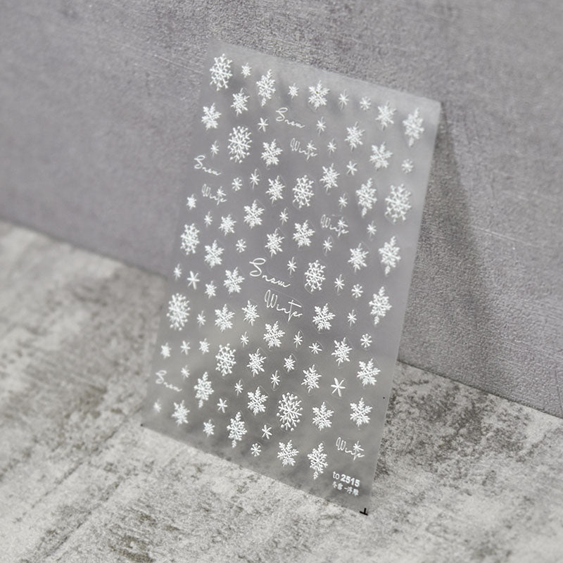 white snowflake nail sticker