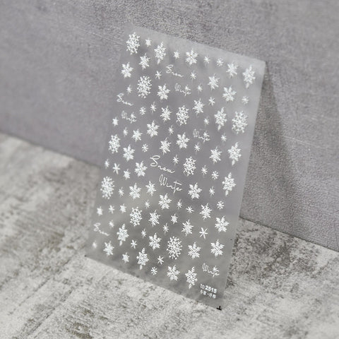 white snowflake nail sticker