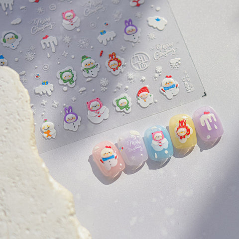 Winter Nail Stickers, Snowman Nail Stickers, Winter Art Nail Stickers, Snowman Nail Decals, Winter Stickers, Winter Manicure