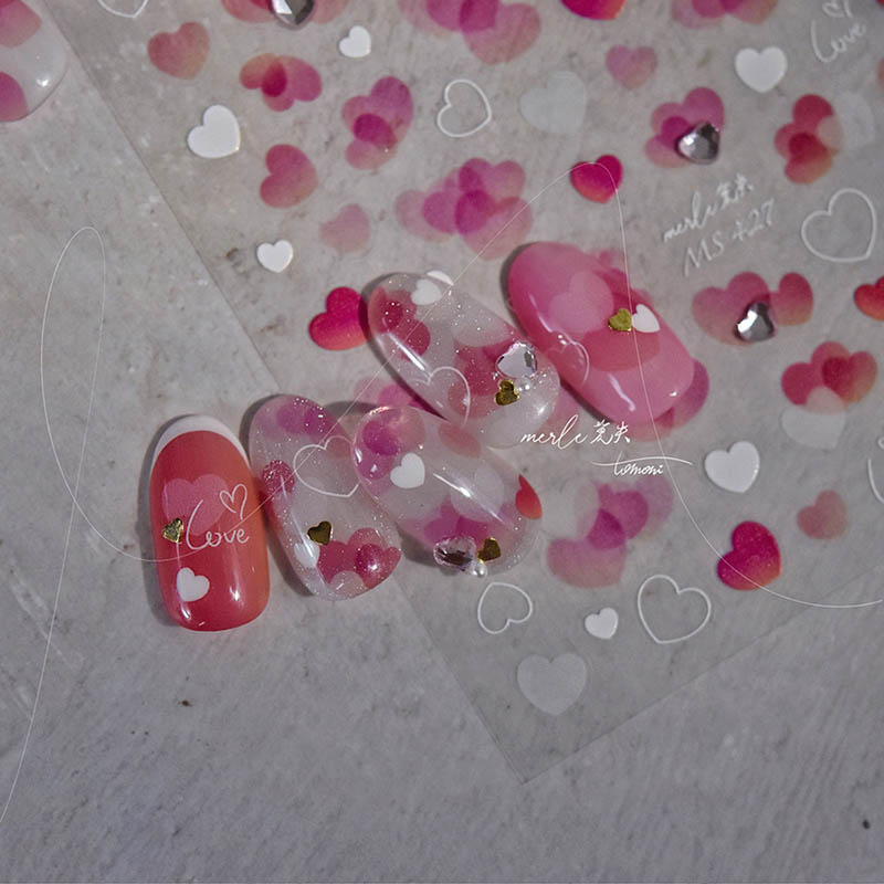 heart nail decals, heart nail art