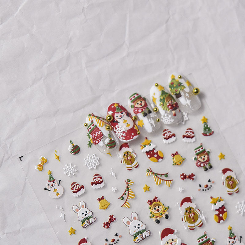 cartoon christmas nail art decals