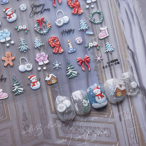 Christmas Nail Stickers, Winter Nail Stickers, Christmas Nail Art Stickers, Winter Nail Decals, Winter Manicure, DIY Nails, 3D Nail Stickers