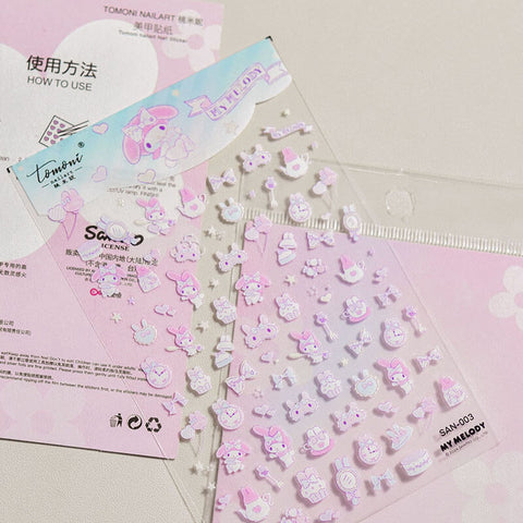 "Sanrio Nail Art - My Melody with cute bowknots