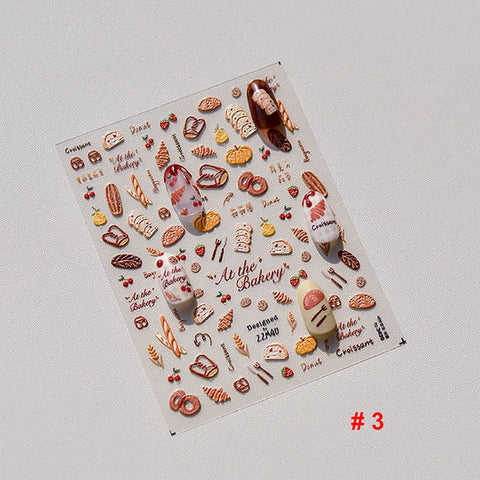 bbakery nail sticker and bread nail sticker