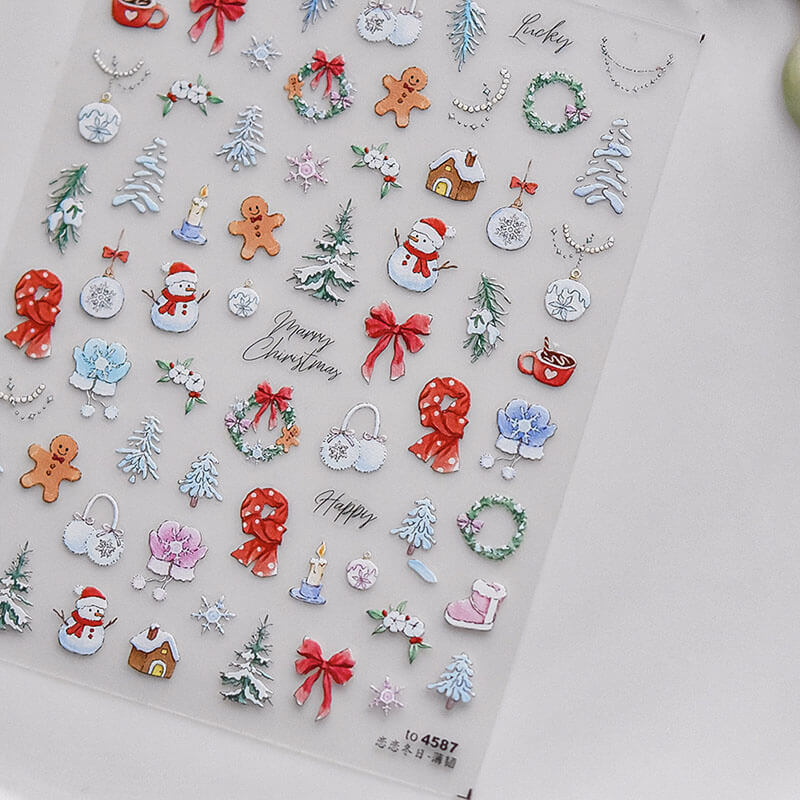 Christmas Nail Stickers, Winter Nail Stickers, Christmas Nail Art Stickers, Winter Nail Decals, Winter Manicure, DIY Nails, 3D Nail Stickers