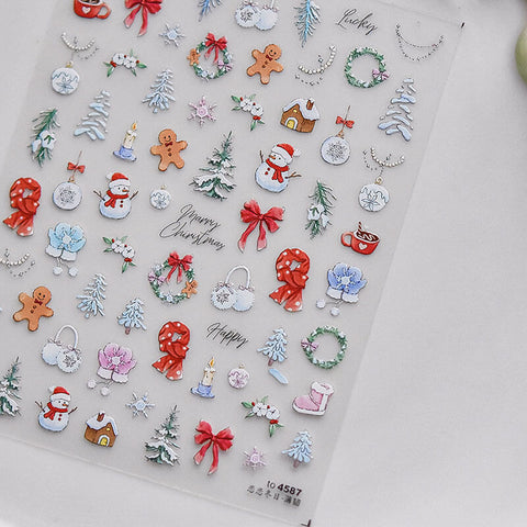 Christmas Nail Stickers, Winter Nail Stickers, Christmas Nail Art Stickers, Winter Nail Decals, Winter Manicure, DIY Nails, 3D Nail Stickers