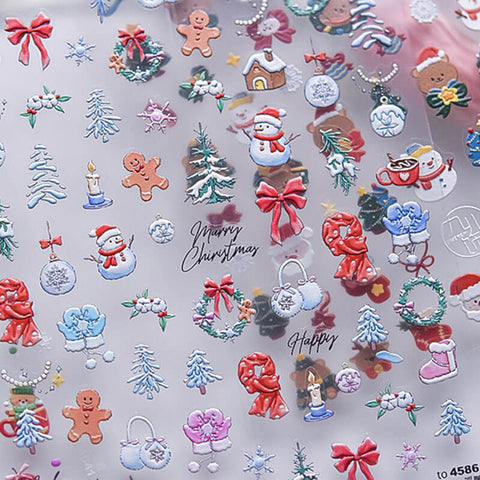 Christmas Nail Stickers, Winter Nail Stickers, Christmas Nail Art Stickers, Winter Nail Decals, Winter Manicure, DIY Nails, 3D Nail Stickers