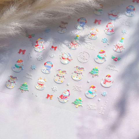Winter Snowman Nail Stickers, Winter Nail Art Stickers, Winter Nail Decals, Snowman Stickers, Winter Stickers, Winter Nail Design, DIY Nails