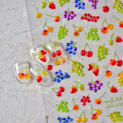 cute fruit nail sticker, grape nail decals