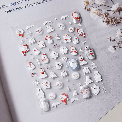 Winter Nail Stickers, Snowman Nail Stickers, Winter Nail Art Stickers, White Winter Nail Stickers, Snowman Nail Decals, Winter Manicure