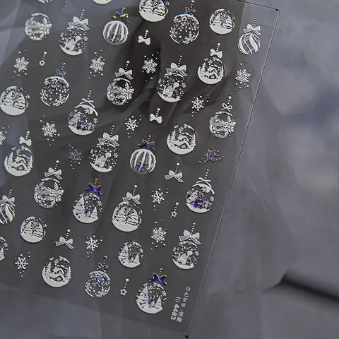 Winter Nail Stickers, Winter Snow Nail Decals, Snow Ball Nail Stickers, White Winter Nail Stickers, Nail Art, Snow Nail Design, DIY Nails