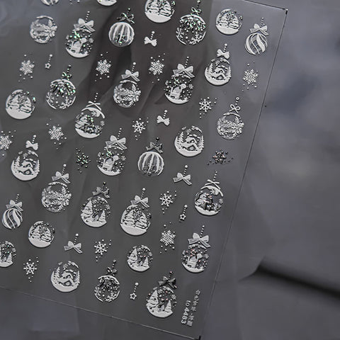 Winter Nail Stickers, Winter Snow Nail Decals, Snow Ball Nail Stickers, White Winter Nail Stickers, Nail Art, Snow Nail Design, DIY Nails