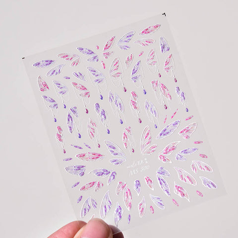 3d butterfly wing nail decal