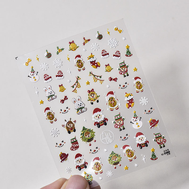 cute christmas nail art decal stickers