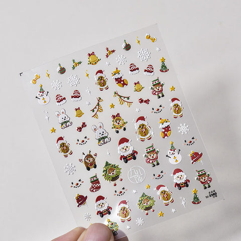 cute christmas nail art decal stickers