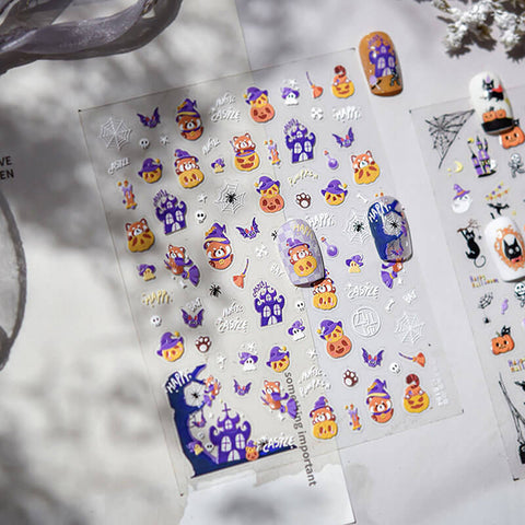 Halloween Nail Stickers, Halloween Nail Art Decals, Ghost Nail Stickers, Cute Halloween Nails, Halloween Manicure, Ghost Nail Decals