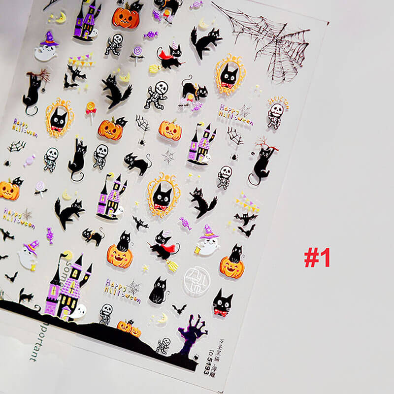 Halloween Nail Stickers, Halloween Nail Art Decals, Ghost Nail Stickers, Cute Halloween Nails, Halloween Manicure, Ghost Nail Decals