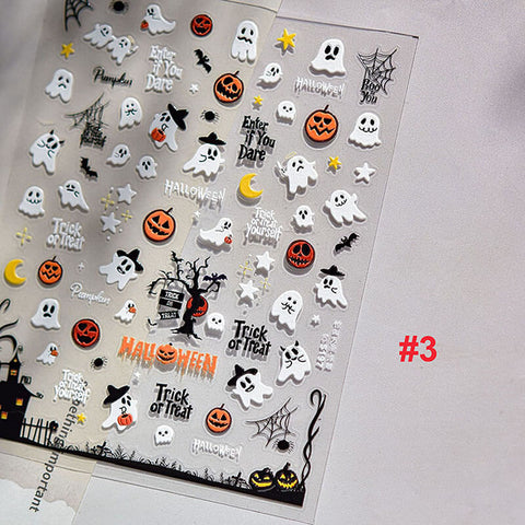 Halloween Nail Stickers, Halloween Nail Art Decals, Ghost Nail Stickers, Cute Halloween Nails, Halloween Manicure, Ghost Nail Decals