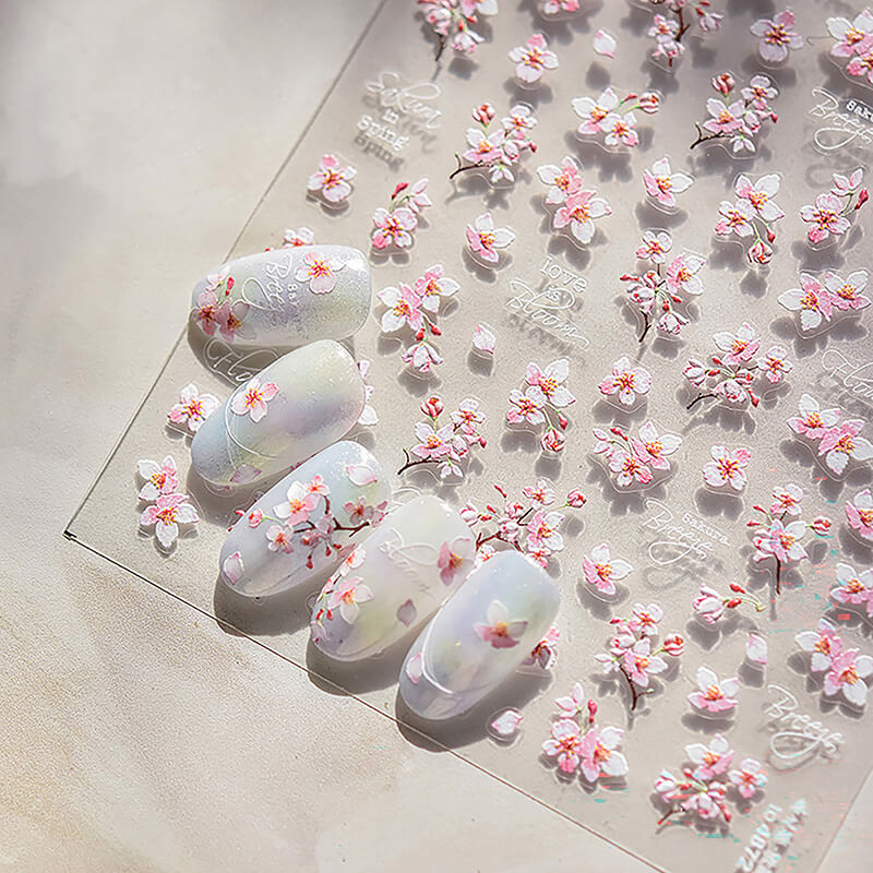 Sakura Flower Nail Stickers, Flower Nail Stickers, Flower Nail Art