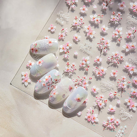 Sakura Flower Nail Stickers, Flower Nail Stickers, Flower Nail Art
