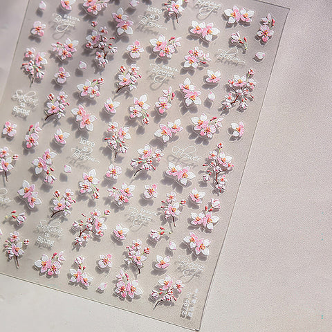 Sakura Flower Nail Stickers, Flower Nail Stickers, Flower Nail Art