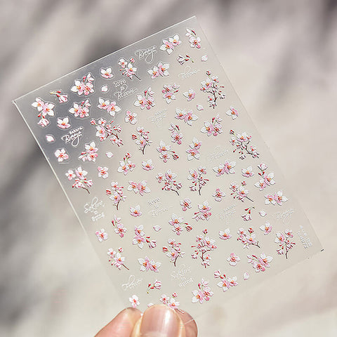 Sakura Flower Nail Stickers, Flower Nail Stickers, Flower Nail Art