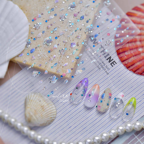 Shell Design Nail Stickers, Shell Nail Decals, Summer Nail Stickers, Beach Nail Decals, Summer Manicure, Shell Nail Charms