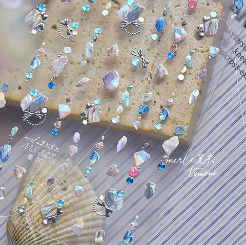 Shell Design Nail Stickers, Shell Nail Decals, Summer Nail Stickers, Beach Nail Decals, Summer Manicure, Shell Nail Charms