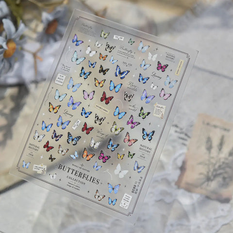 Thin flexible butterfly nail decals detail
