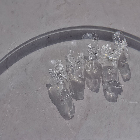 White Butterfly Nail Stickers, Butterfly Nail Decals, Butterfly Nail Art, Butterfly Nail Charms, Butterfly Manicure