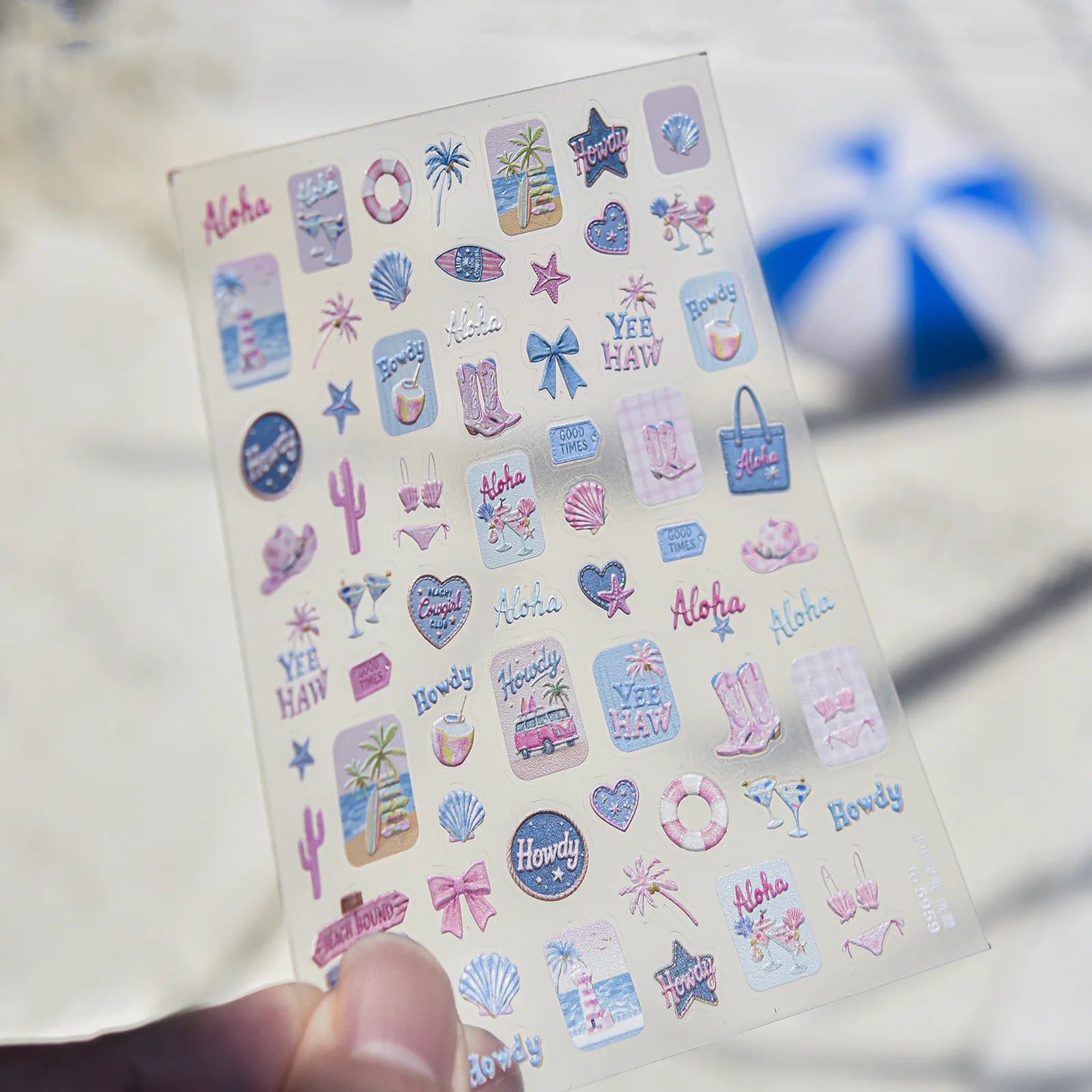 Aloha Beach Nail Stickers | Summer Vacation Nail Art Decals - to5959 variant image
