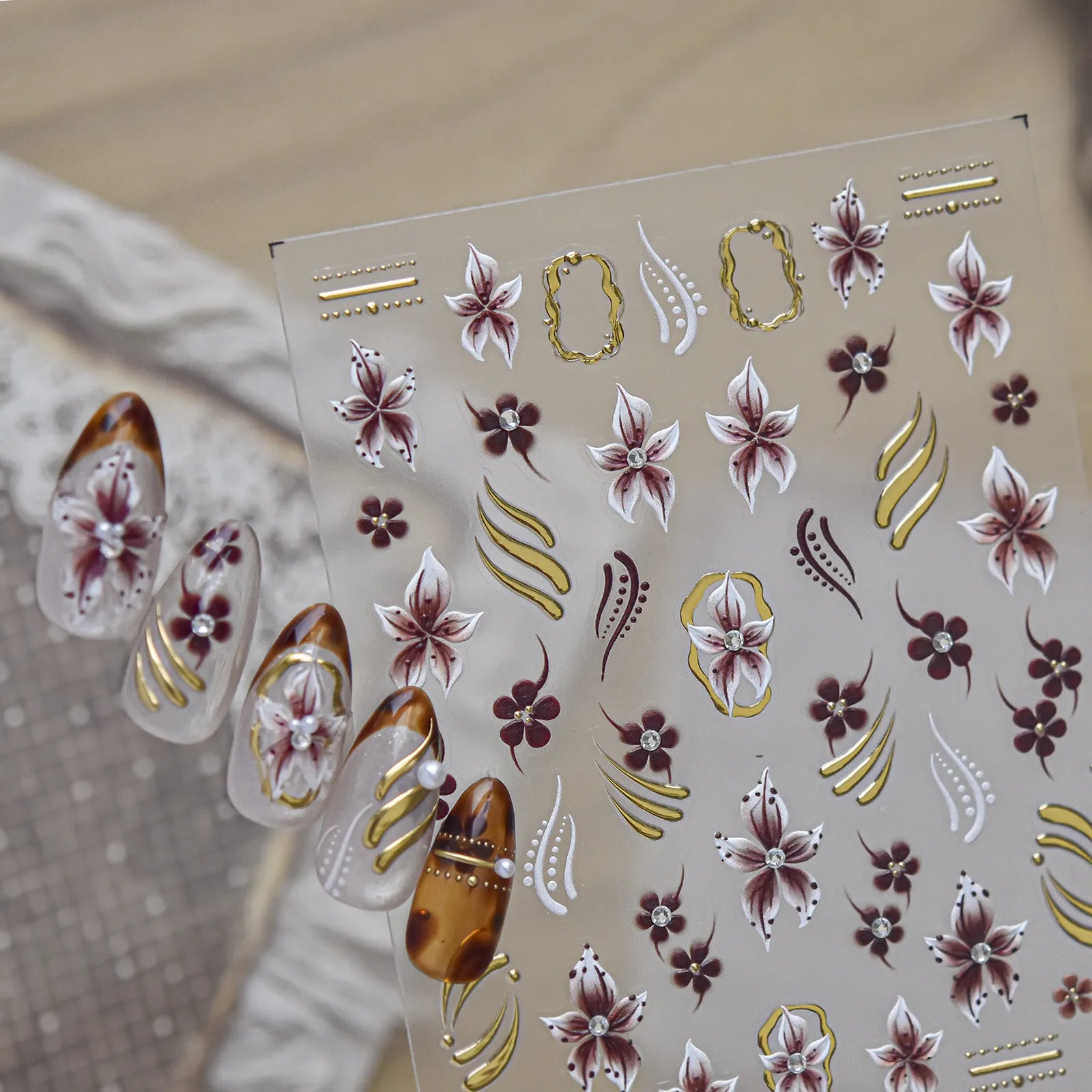 Amber Lily Nail Stickers - nail art product image 1