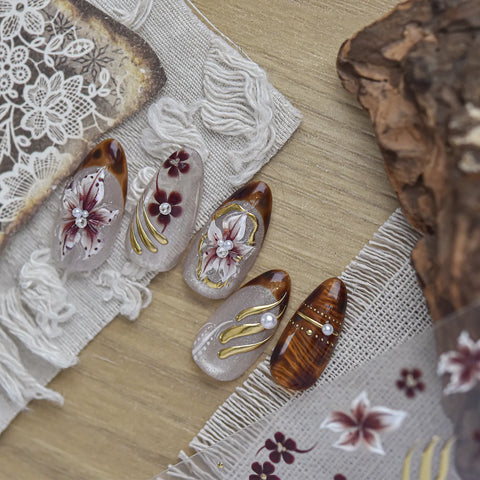 Amber Lily Nail Stickers - nail art product image 2